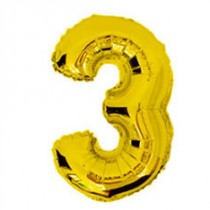 16“ Glossy Gold Number Foil Balloon 3
