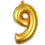 40“ Gold Number Foil Balloon 9