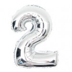 32“ Silver Number Foil Balloon 2