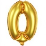 16“ Matte Gold Number Foil Balloon 0