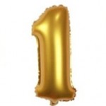 16“ Matte Gold Number Foil Balloon 1
