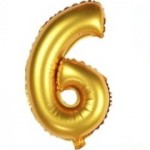 16“ Matte Gold Number Foil Balloon 6