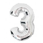 16“ Silver Number Foil Balloon 3