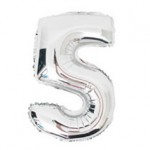 32“ Silver Number Foil Balloon 5