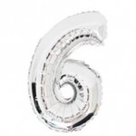 16“ Silver Number Foil Balloon 6