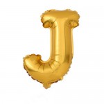 16“ Matte Gold Letter Foil Balloon J