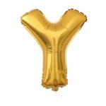 16“ Matte Gold Letter Foil Balloon Y